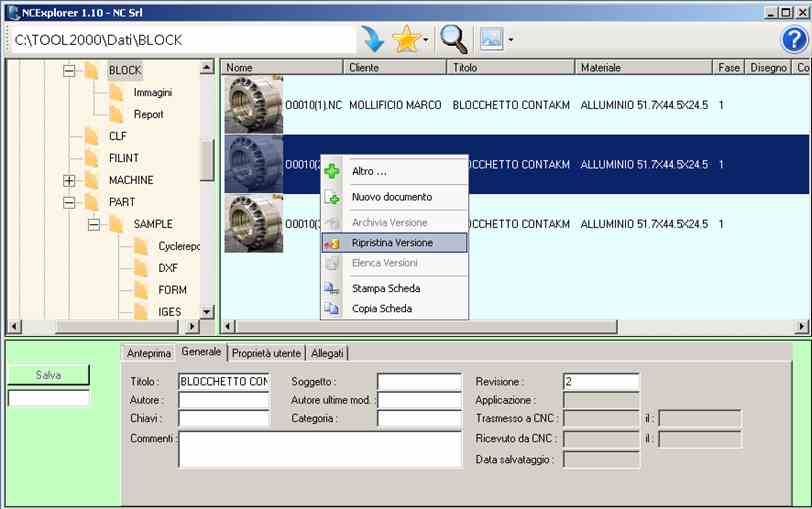 gestore file gestione versioni