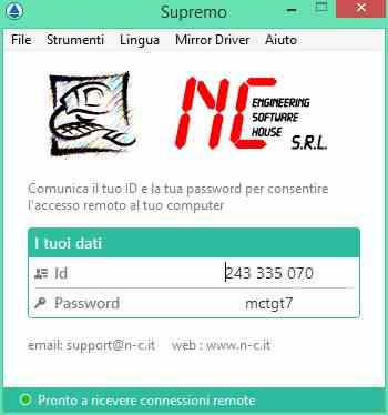 ncsupport dati connessione